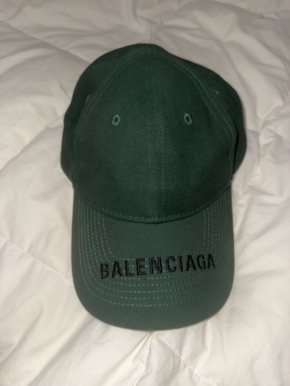 Balenciaga unisex Dark Green Logo Baseball Cap